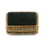 A George IV silver-gilt and bloodstone vinaigrette, by John Shaw, Birmingham 1820, rectangular form,