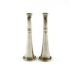 A pair of late-Victorian silver novelty horn pepper pots, by Wright & Davies, London 1896,