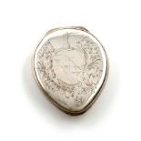 A mid 18th century Irish silver snuff box, maker's mark only, that of Benjamin Stokes, Dublin