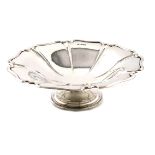 An Edwardian silver dish, by H. Atkins, Sheffield 1905, fluted lobed circular form, on a raised