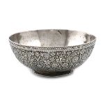 An early 18th century Caucasian silver and niello-work bowl, circa 1710, tapering circular form,