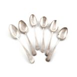 A mixed lot of six colonial silver Old English pattern tablespoons, comprising: one from