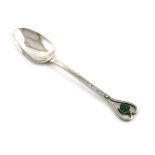 By A. E. Bonner, an Arts and Crafts silver spoon, London 1914, oval bowl, the finial of pierced