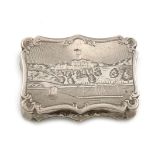 A Victorian silver engraved vinaigrette, by Nathaniel Mills, Birmingham 1847, rectangular form,