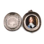 The Dunbar Locket - a rare 17th century silver Dunbar medal in an early 18th century locket, oval