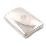 An American novelty silver hip flask, by Gorham and Co, rounded rectangular form, modelled as a