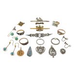 Various item of jewellery, including a Regimental brooch for The Queen's Royal Regiment, set with