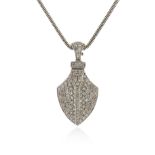 A diamond-set quiver pendant by Theo Fennell, in white gold, maker's mark and London hallmarks for