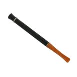 A simulated amber and black onyx cigarette holder, with platinum circle of small circular-cut