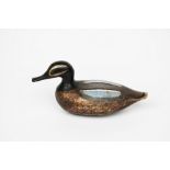 ‡ Guy Taplin (b.1939) Blue Winged Teal Painted wood bird sculpture incised Blue Winged Teal and