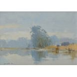 ‡ Edward Wesson RI, RBA (1910-1983) Burton Pond near Pulborough Signed, and further titled and