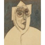 Gabriel van Schnell (Dutch act.1908-1946) Cubist portrait of a man in a hat; Portrait of a man in