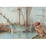 Henry Scott Tuke RA, RWS (1858-1929) Leghorn Signed, titled and dated 1912 Watercolour 24.3 x 34.7cm