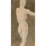 Gabriel van Schnell (Dutch act.1908-1946) Study of a standing female nude; Portrait of a lady in a