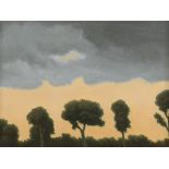 ‡ Algernon Newton RA (1880-1968) Trees beneath a darkening sky Oil on board 21.8 x 29.3cm