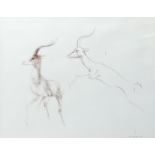 ‡ John Skeaping RA (1901-1980) Studies of antelope Signed and dated 78 Pastel 43.2 x 55.3cm