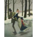 ‡ Doris Zinkeisen ROI (Scottish 1898-1991) The skaters Oil on canvas 51 x 40.6cm Provenance: Chris