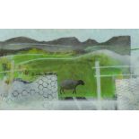 ‡ Philip Hicks (b.1928) Sheep and Fence on Dartmoor; Windy Beach; Boat in the Bay; City Haze Four,