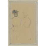 Camille Pissarro (French 1830-1903) Deux femmes dans un marché Stamped with artist's initials (
