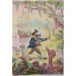 ‡ Paul Cox (b. 1957) The Pirate Captain Signed, and further inscribed Unpublished - promotional