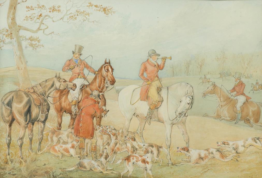 Henry Alken Snr. (1785-1851) Setting out; Jumping the fence; On the scent; The fox is caught Four, - Image 4 of 12