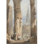 Samuel Prout OWS (1783-1852) Porch at the Cathedral at Ulm Signed with monogram Watercolour