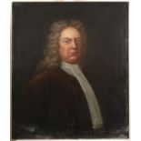 English School c.1700 Portrait of a gentleman, bust-length, in a brown coat with white stock Oil