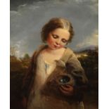 John Faed RSA (1819-1902) Young girl holding a bird's nest Signed Oil on canvas 40.6 x 33cm; 16 x