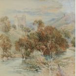 Myles Birket Foster RWS (1825-1899) Autumn, Norham Castle on the Tweed Signed with monogram