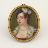 Henry Pierce Bone (1779-1855) Portrait miniature of Anne of Cleves (1515-1557) Signed, dated and