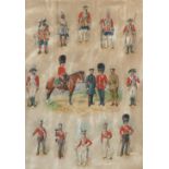 Richard Simkin (1850-1926) The uniform of the Coldstream Guards 1660-1914 Signed, and inscribed with