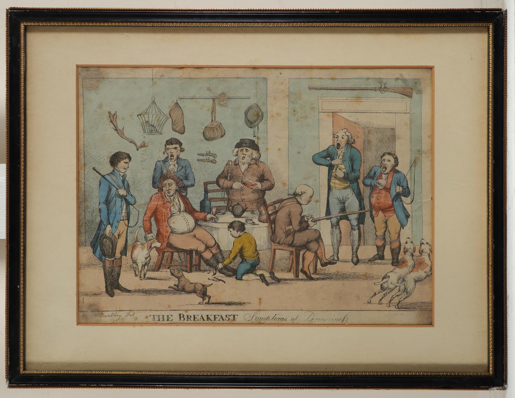 Henry Bunbury (1750-1811) The Breakfast: Symptoms of Drowsiness Hand-coloured etching 22.3 x 30.4cm; - Image 6 of 7