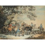 Thomas Rowlandson (1757-1827) Going out in the Morning; The Chase; The Death of the Fox; The
