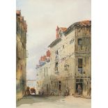 Attributed to John Scarlett Davis (1804-1845) Orlιans street scene Watercolour and pencil heightened