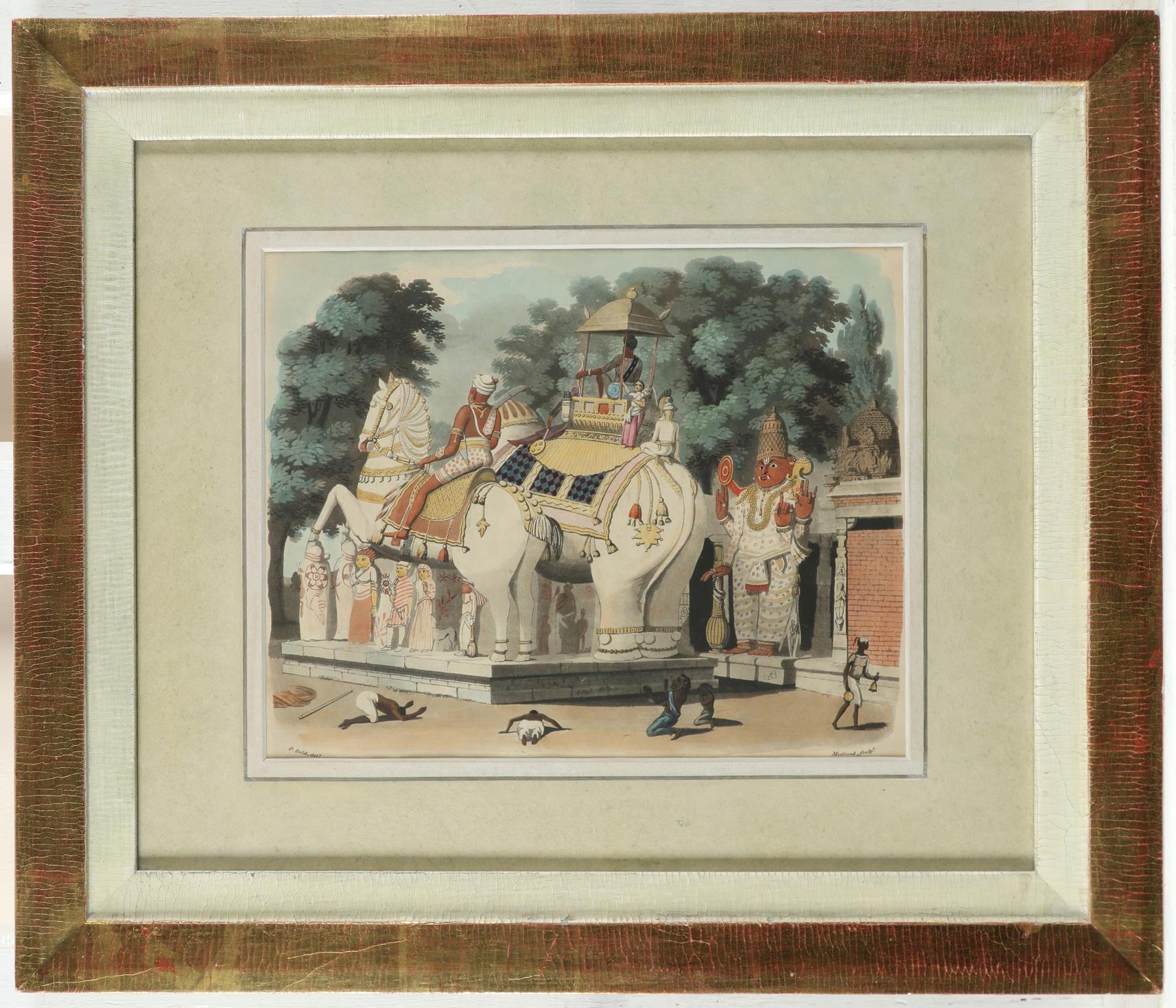 Charles Gold (d.1842) Hanuman; Tipoo's Palace; Natives pay homage to their ruler; Chess in India - Image 7 of 12