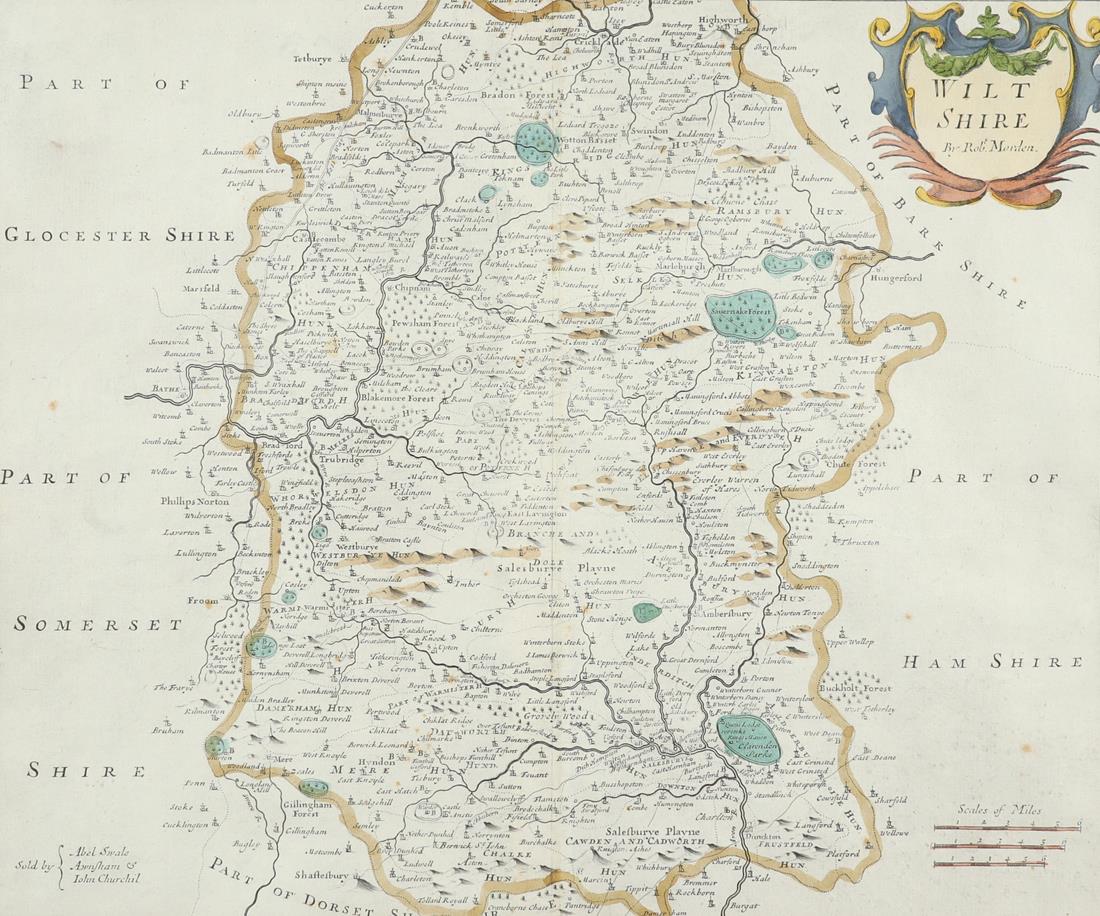 After Robert Morden Wiltshire; Dorsetshire; Somersetshire; Devonshire; Cornwall Five, each - Image 2 of 15