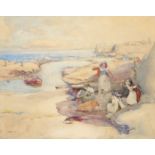 Charles Hodge Mackie (Scottish 1862-1920) Children playing on the beach Signed and dated 1898