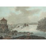 Attributed to Jean Franηois Janinet (French 1752-1814) View of the Rhine Falls; View of