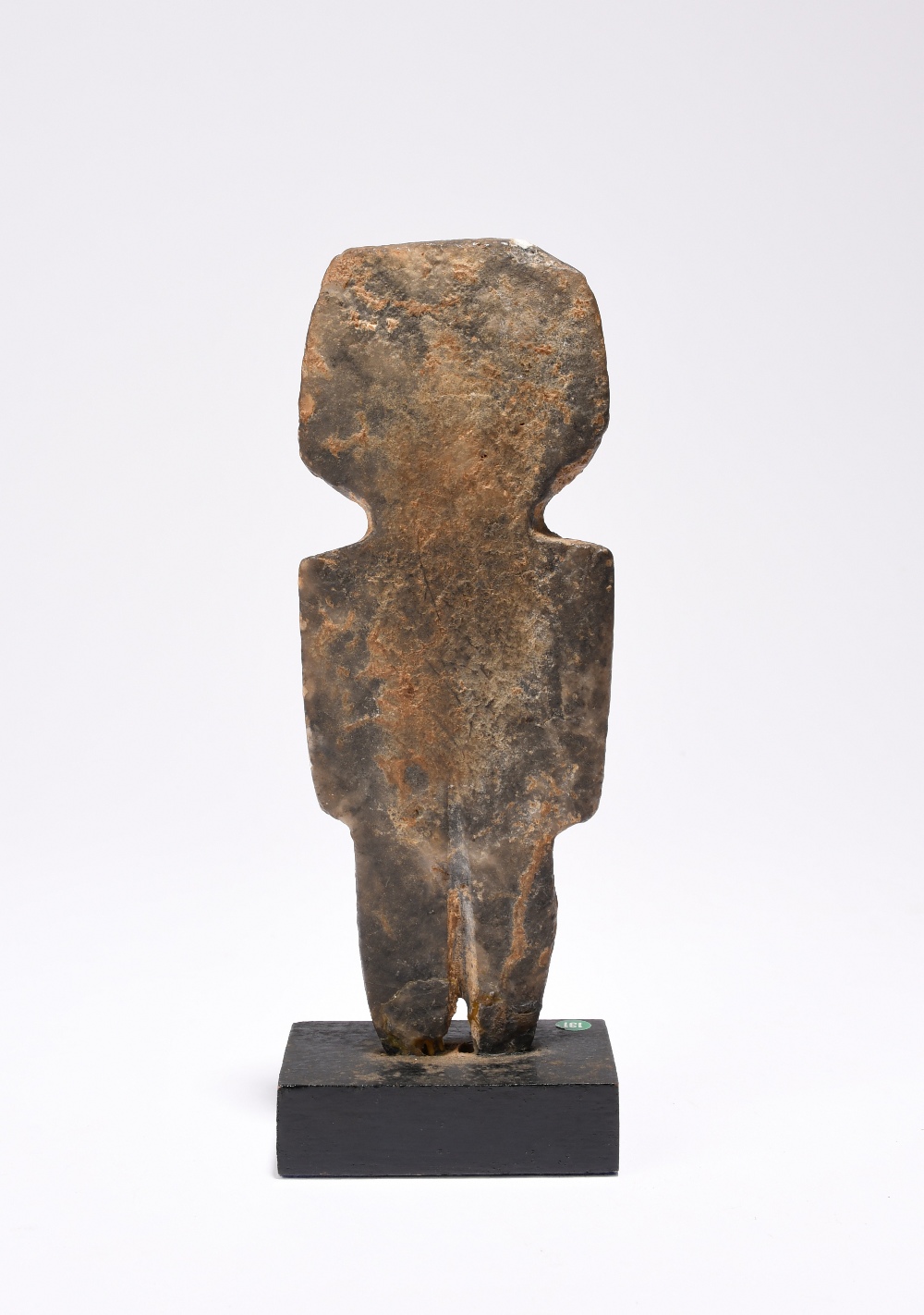 A Mezcala standing figure Guerrero, Mexico diorite, circa 300BC - 100AD, 17.2cm, mounted in a wood - Image 2 of 2