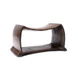 A Tonga headrest kali Polynesia of traditional form with a solid base stretcher, 19th century,