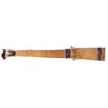 A Kutchin or Tanana rifle case Yukon, Subarctic smoked buckskin, cloth, velveteen, wool and coloured