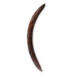 An Aboriginal boomerang Darling River area, East Australia with pointed ends, one with scored