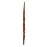 A Kiribati Islands sword Polynesia palmwood, palm leaf, shark teeth and fibre, 71cm long.