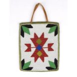 A Plateau flat bag Probably Nez Perce, North West North America cloth, buckskin and coloured glass
