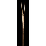 λAn Inuit marinefowl hunting harpoon Alaska cedar with three marine ivory bound points, two barbed