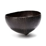 A Fiji libation cup for kava bilo Western Highlands of Vitu Levu Island, Melanesia coconut shell,