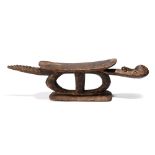 A Middle Sepik River headrest Blackwater or Chambri Lake area, Papua New Guinea with an open support