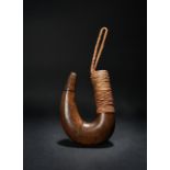 A Rennell Island shark hook gaung'akao Melanesia wood with sennit, 34.6cm high including the loop,