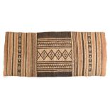 A Maldives mat Indian Ocean fibre with geometric designs, 93.5cm x 39cm.