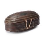 An Inuit trinket box and cover Alaska cedar, with domed base and cover and bentwood body, with